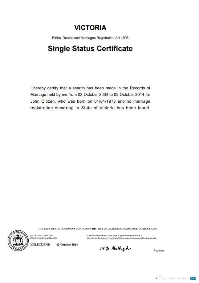 Download Australia Victoria divorce certificate template in Word Photoshop template